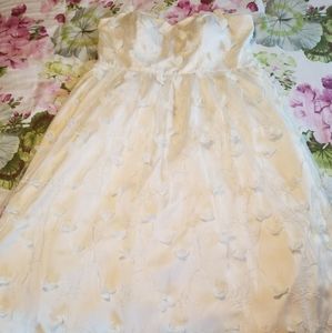 Straplees White Dress